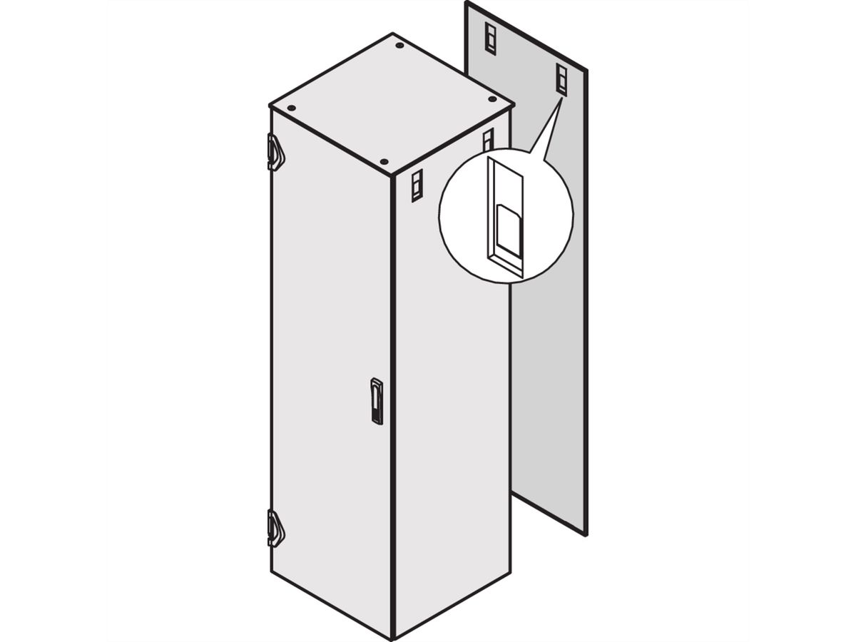SCHROFF Rückwand mit Schnellverschluss - RWD 1800H 600B SCHLOSS 7021