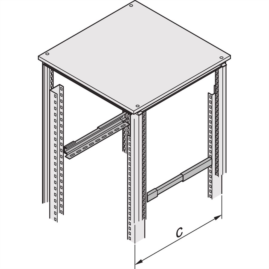 SCHROFF Gleitschienen Schwerlast, max. 40 kg, 2 St.