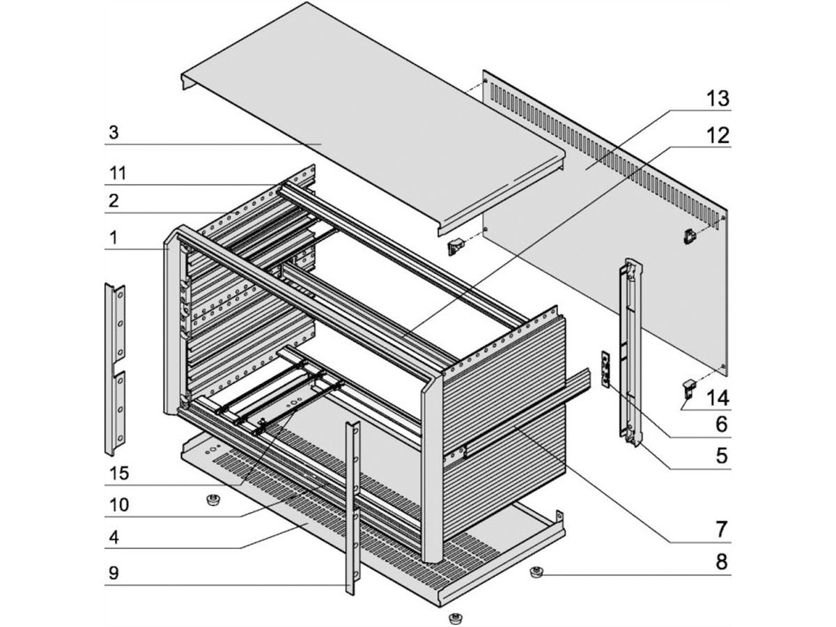 SCHROFF Komplettgehäuse, ungeschirmt - PROPAC PRO GEH.3HE 42TE 386T