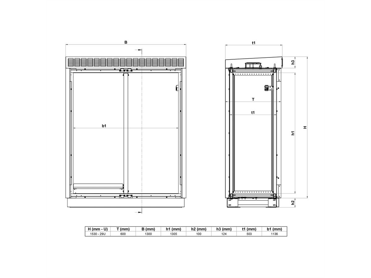 SCHROFF Mod. Outdoor-Schrank m. Doppeltür+Lüfter