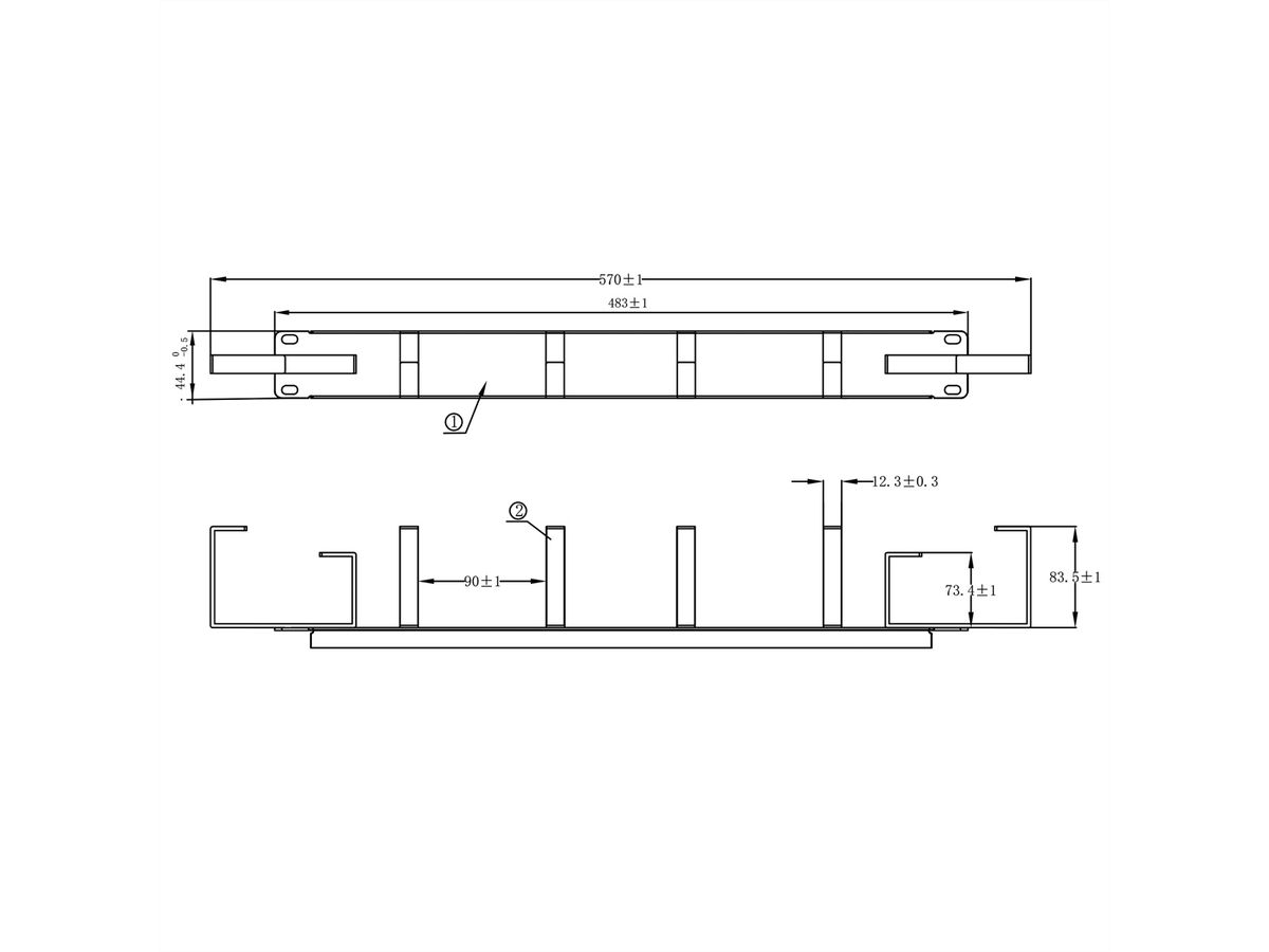 VALUE 19"-Frontplatte, 6 Ösen Typ G, schwarz