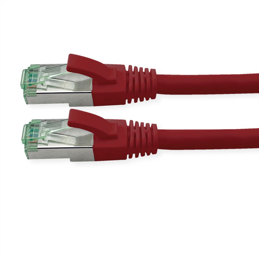 ROLINE RM Patchkabel Cat.6A S/FTP (PiMF), rot, 0,3 m