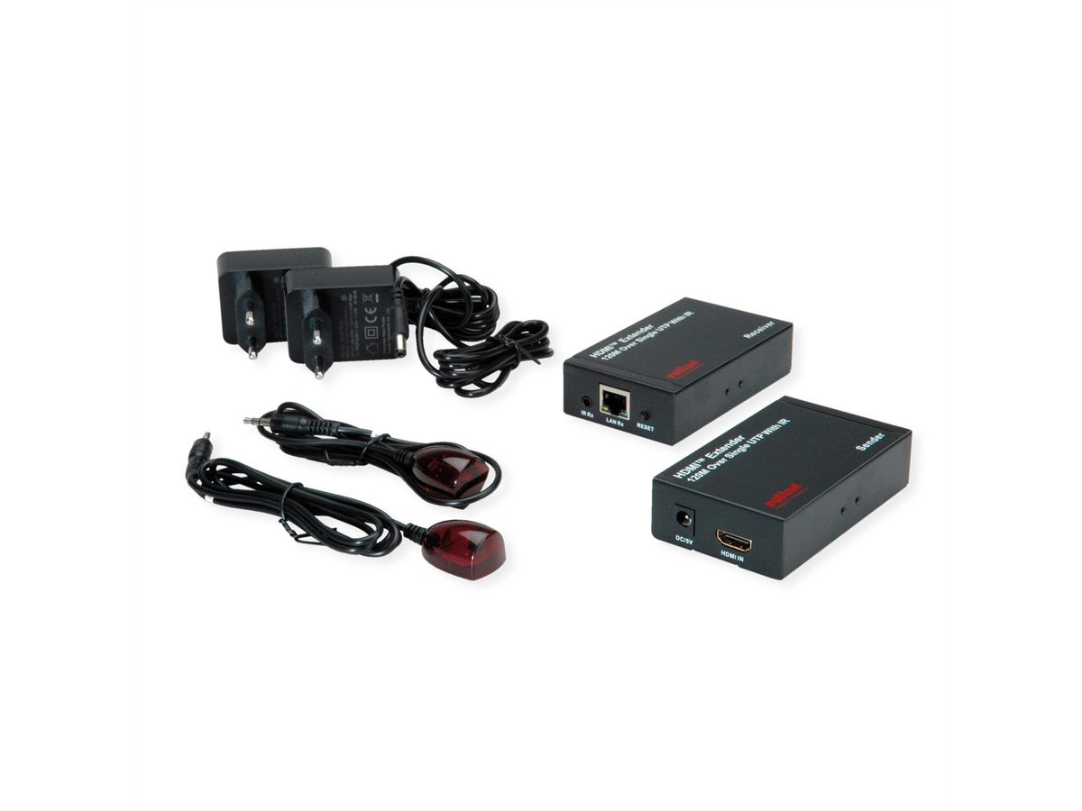ROLINE HDMI Verlängerung, über IP, 1080P, 120m, mit IR