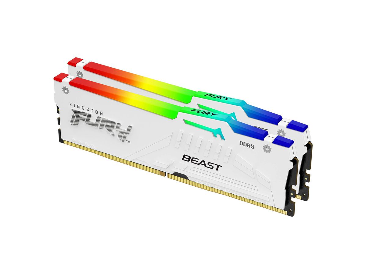 Kingston Technology FURY 32 GB 5200 MT/s DDR5 CL36 DIMM (2er-Kit) Beast White RGB EXPO