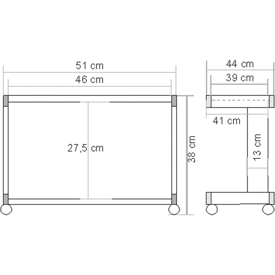ROLINE Mini-Druckertisch, bis 30 kg, grau