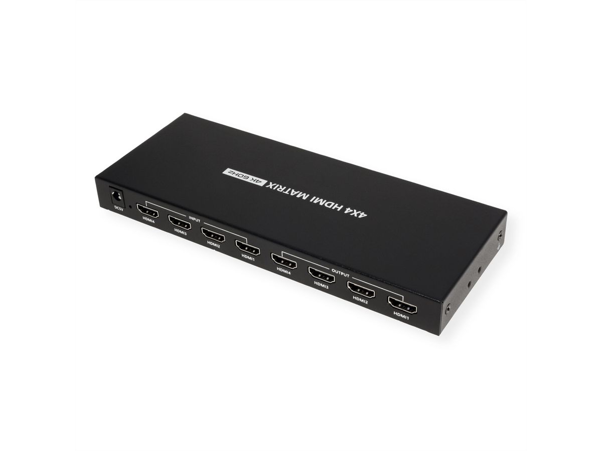 VALUE 4K HDMI Matrix Switch, 4 x 4, mit Fernbedienung