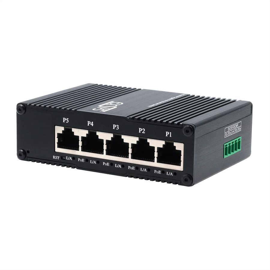 EXSYS EX-62030MPOE Mini 5-Port Industrial Gigabit PoE+ Switch, Web-Managed