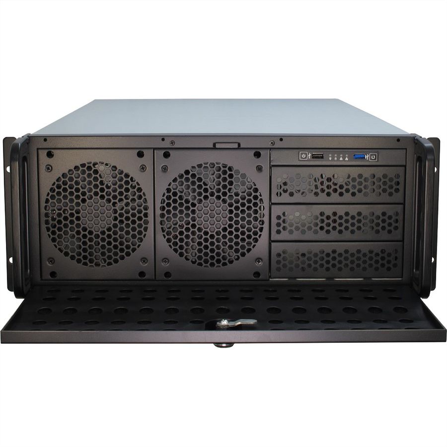 19" Servergehäuse 4U-4129L, 4HE, lange Version, schwarz