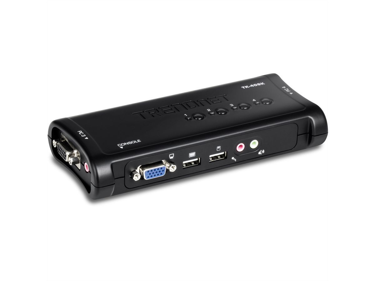 TRENDnet TK-409K KVM Switch 4-Port USB Kit mit Audio