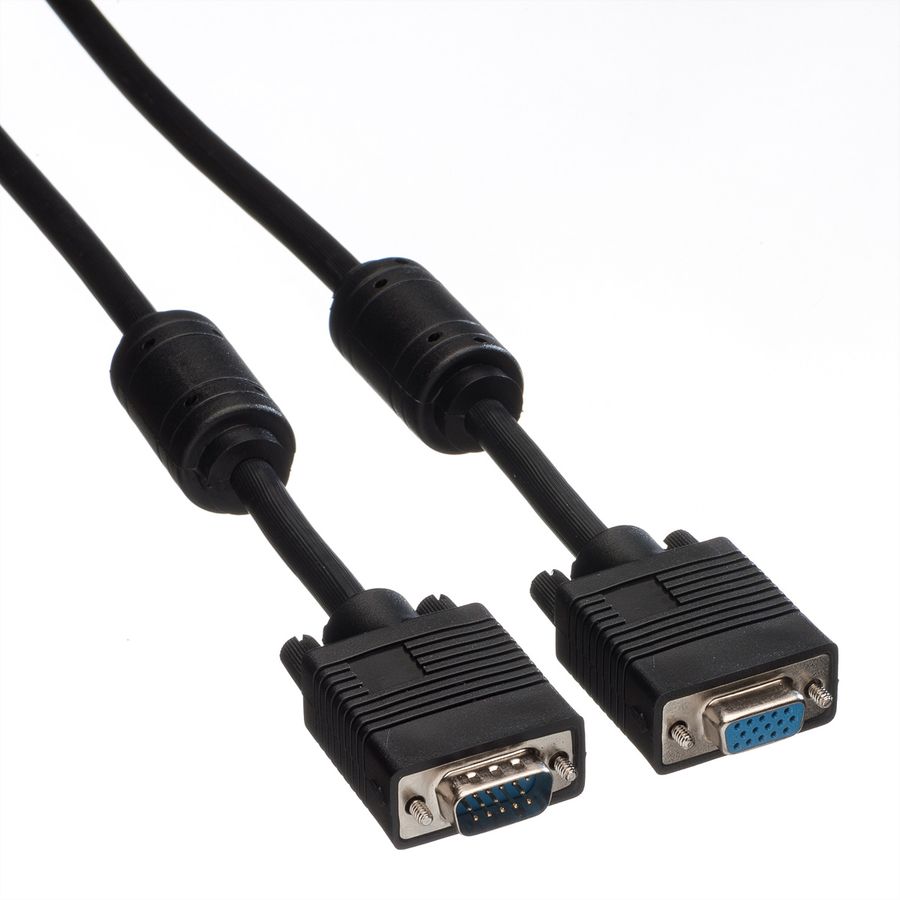 ROLINE SVGA-Kabel HD15 ST - BU mit Ferritkern, 10 m
