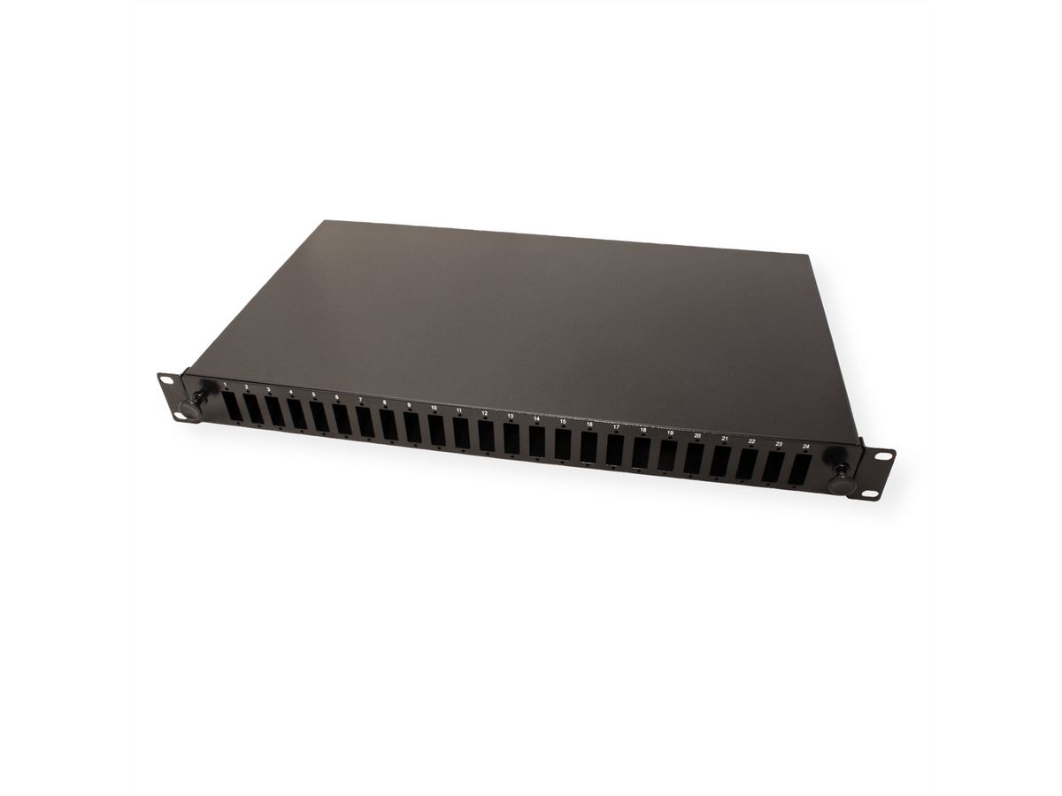 VALUE 19"-Spleißbox leer 1 HE, 24x SC DX / LC 4-fach, ausziehbar
