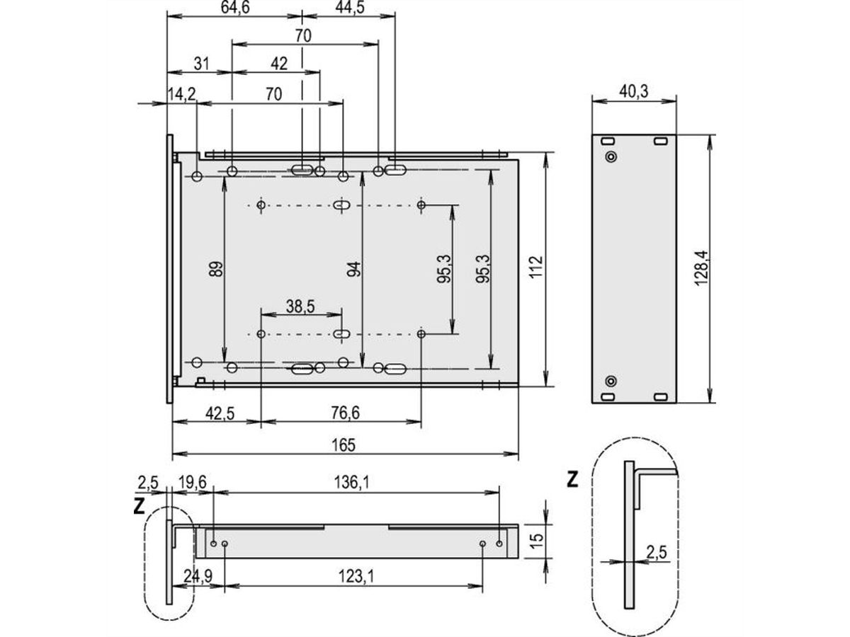 SCHROFF Laufwerkkassetten HD 1 x 3 1/2", 3 HE vertikal - LAUFWERKKASS.3HE 8TE 1X3,5"