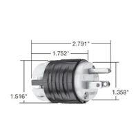 BACHMANN USA-Stecker, 2-polig, 3-adrig, 15A/125V, schwarz