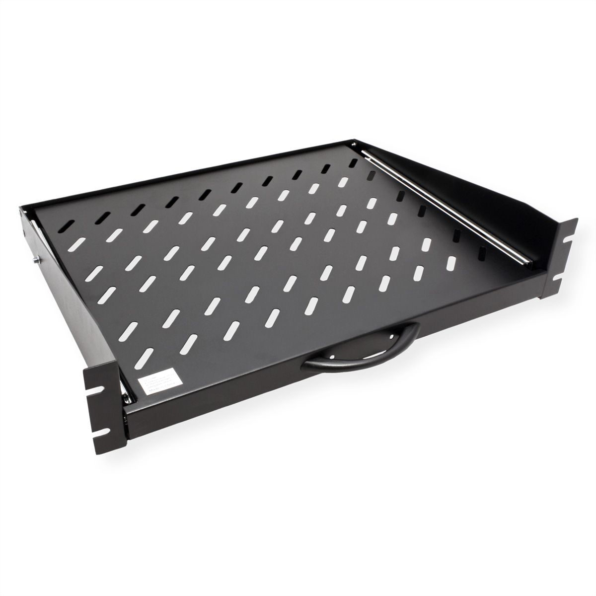 VALUE 19-Zoll-Fachboden ausziehbar, 2 HE, 404 x 350 mm, 30 kg Traglast