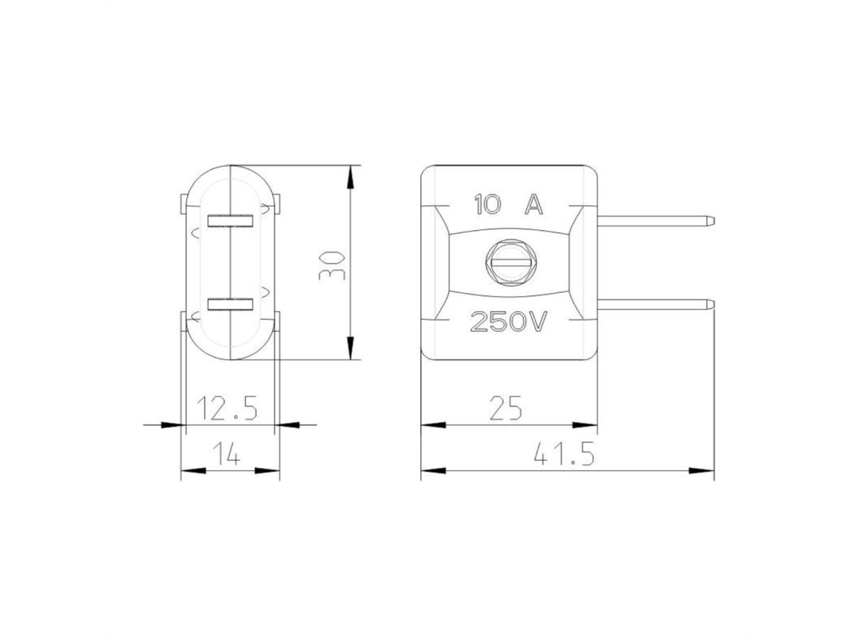 BACHMANN USA Stecker 2-polig, nicht polarisiert Duroplast