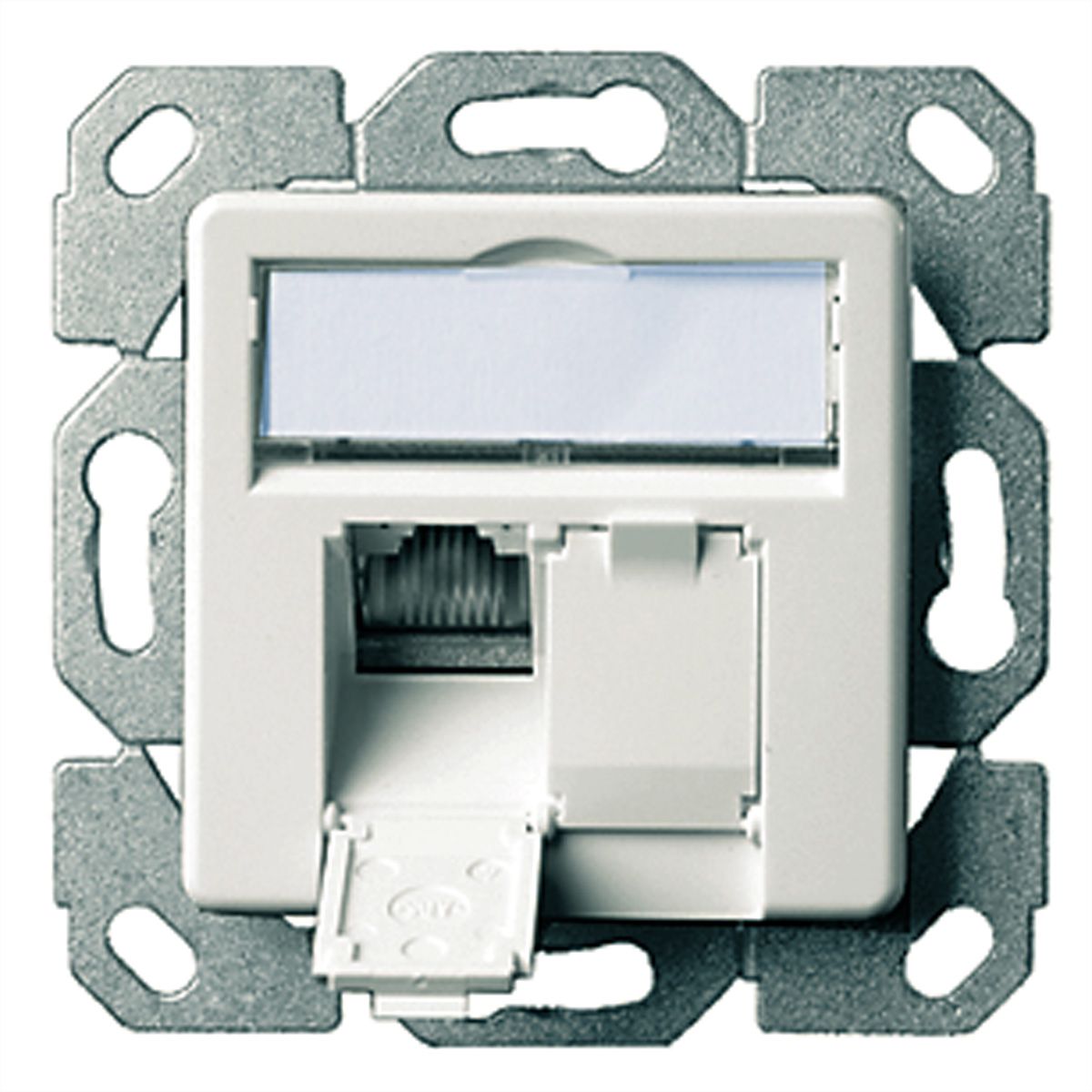 TELEGÄRTNER Dose AMJ45 UP/50 2x RJ-45 Cat.6A (Class EA), alpinweiss