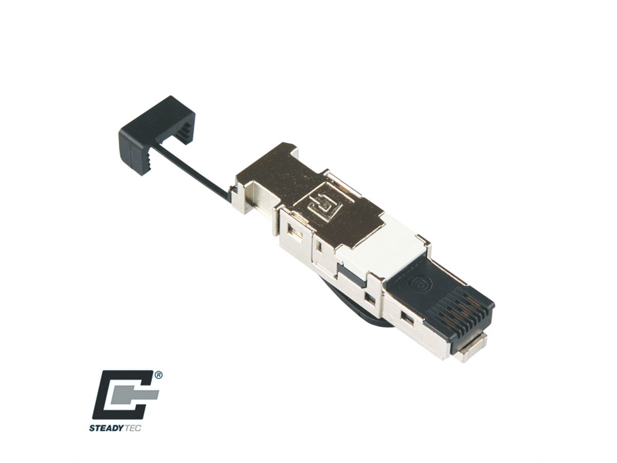 METZ CONNECT E-DAT Industrie IP20, feldkonfektionierbarer RJ45-Stecker, schwarz