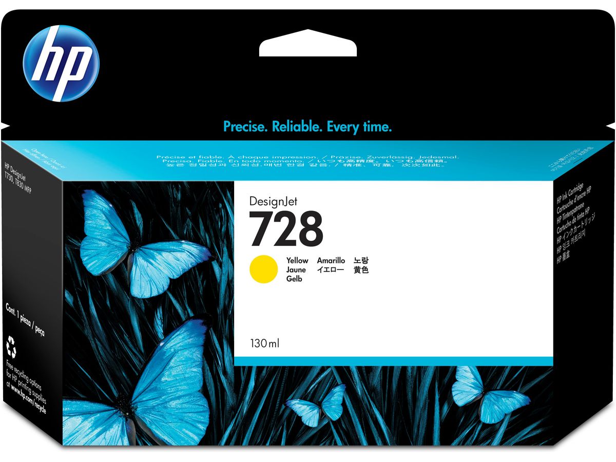 HP 728 Gelb DesignJet Druckerpatrone, 130 ml