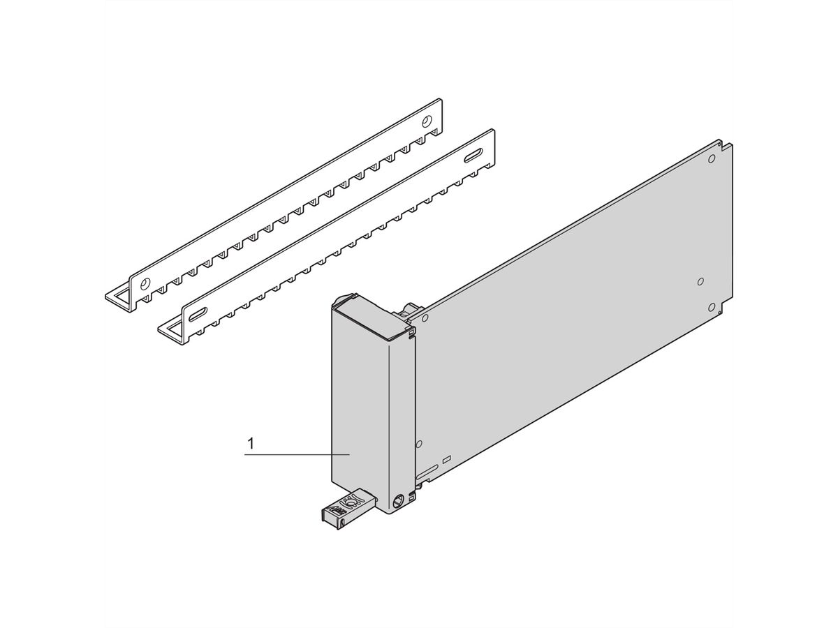 SCHROFF Filler-Modul mit Pull-Griff-Mechanik (Stahl, rostfrei) - AMC BLINDMODUL FS D