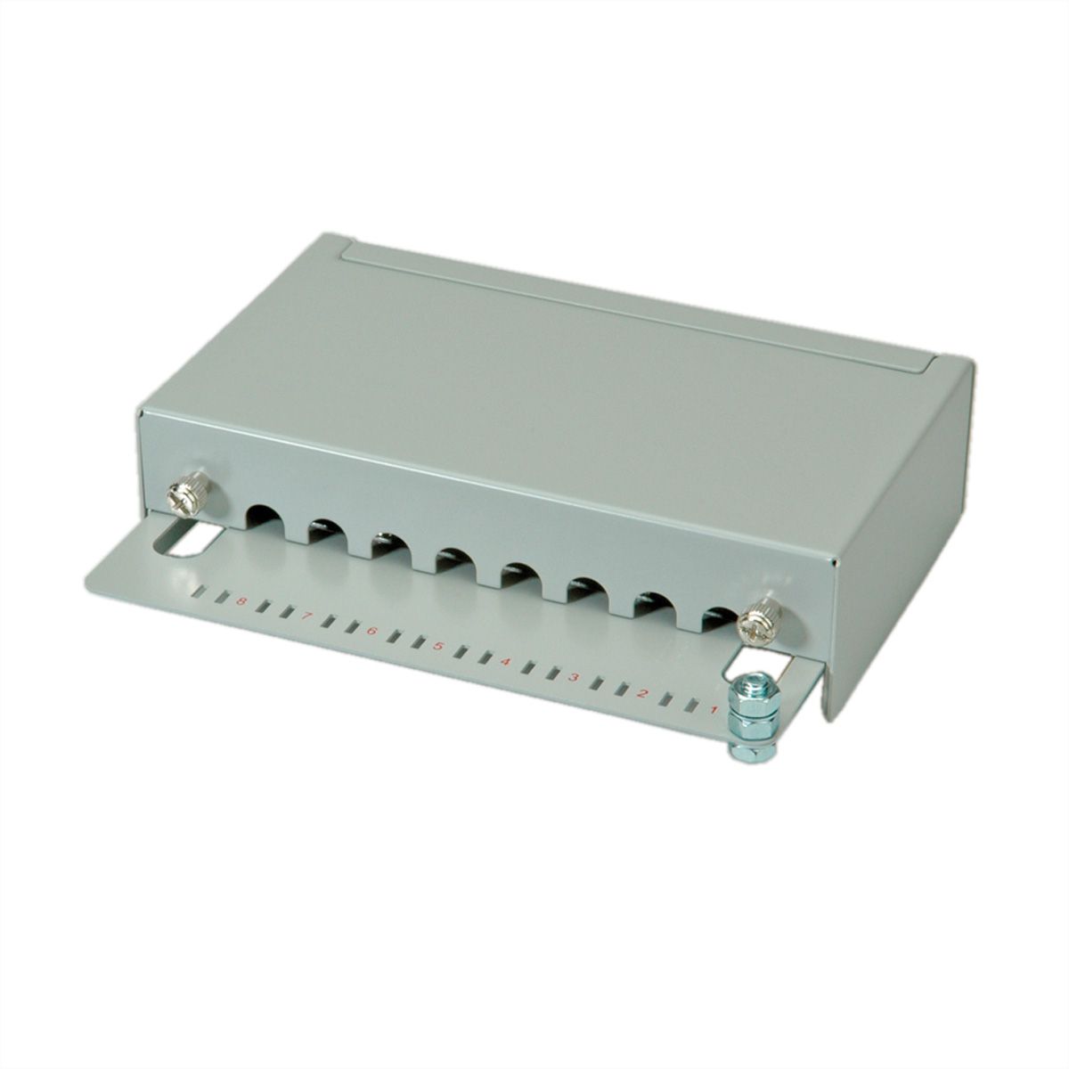 ROLINE Patchpanel, 8 Ports, Cat.5e (Class D), geschirmt, grau