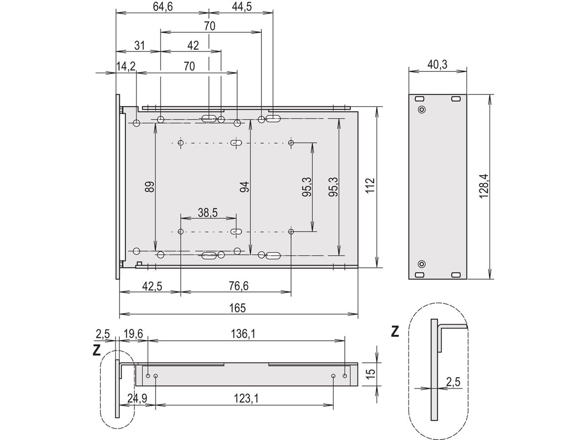 SCHROFF Laufwerkkassetten HD 1 x 3 1/2", 3 HE vertikal - LAUFWERKKASS.3HE 8TE 1X3,5"