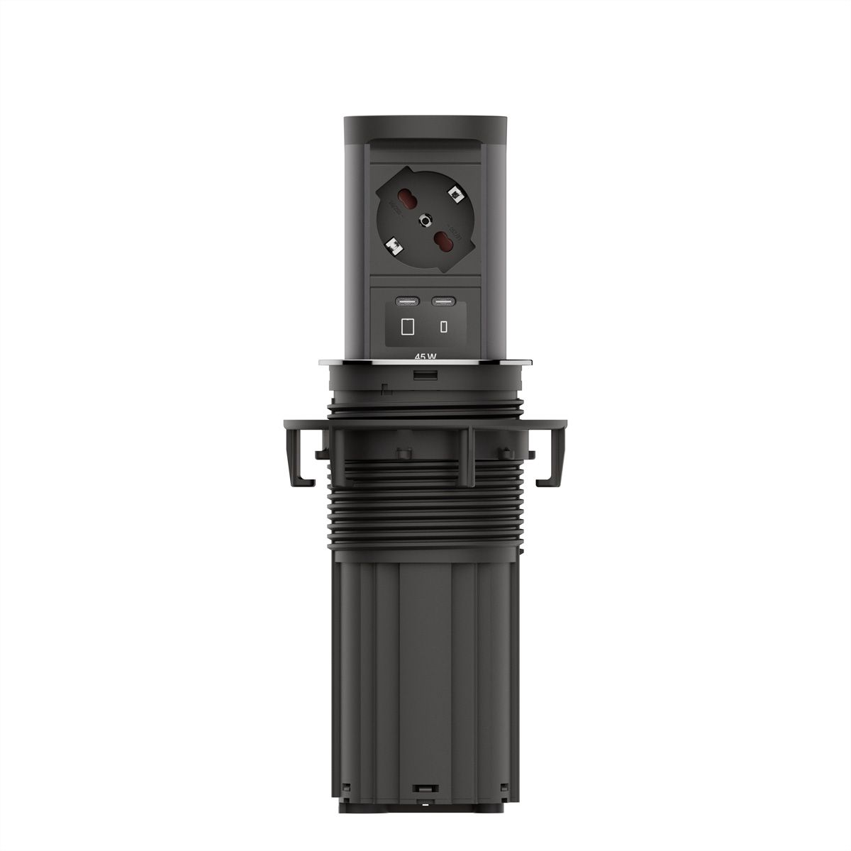 BACHMANN ELEVATOR2 1xP40, 1xUSB C/C 45W Edelstahl-Optik 2,0 m AEH