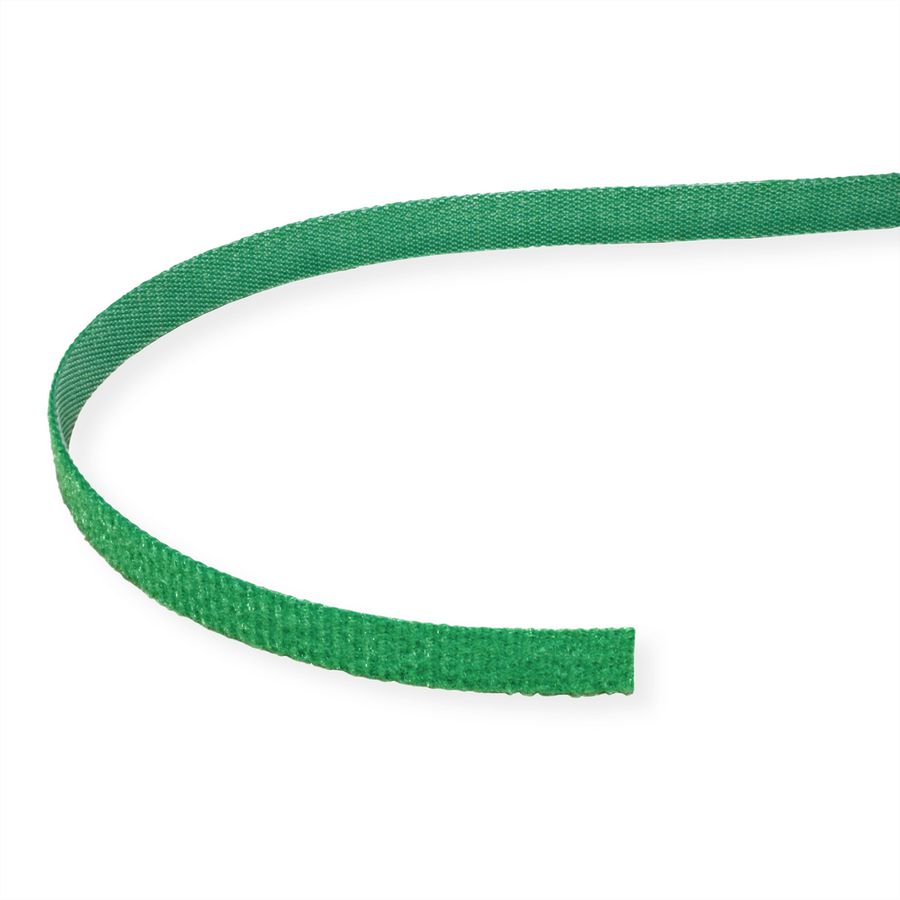 VALUE Klettband auf Rolle, 10mm, grün, 25 m