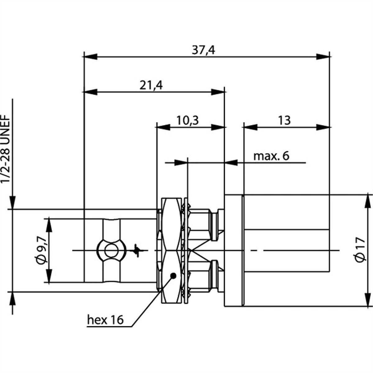 TELEGÄRTNER BNC-Kabeleinbaubuchse 75 Ohm für RG-59B/U, isoliert