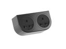 BACHMANN PIX HOLDER DOUBLE, 2x UK, BS1363, schwarz, 2 m