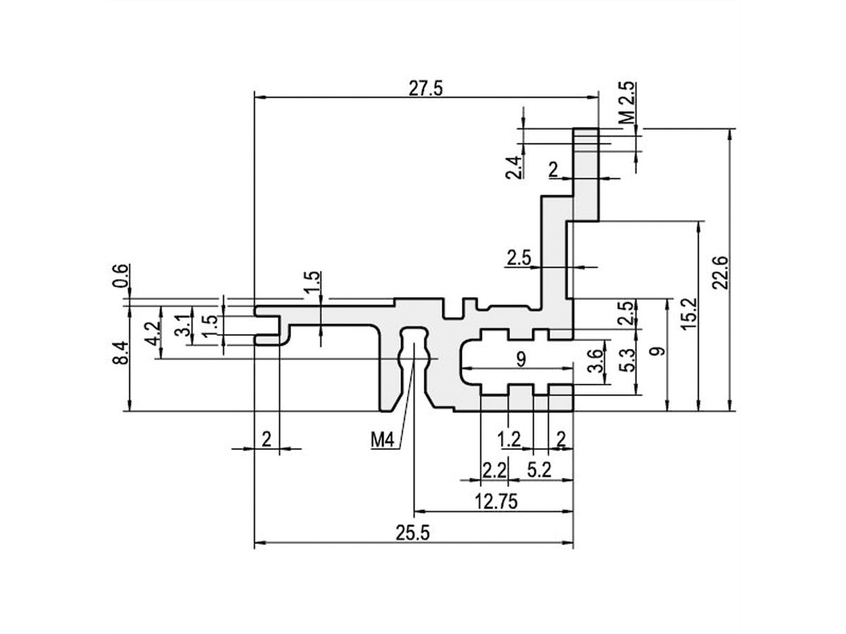 SCHROFF Typ L-MZ leicht, mit Z-Schiene - MODULSCH. HINTEN 63TE L MZ