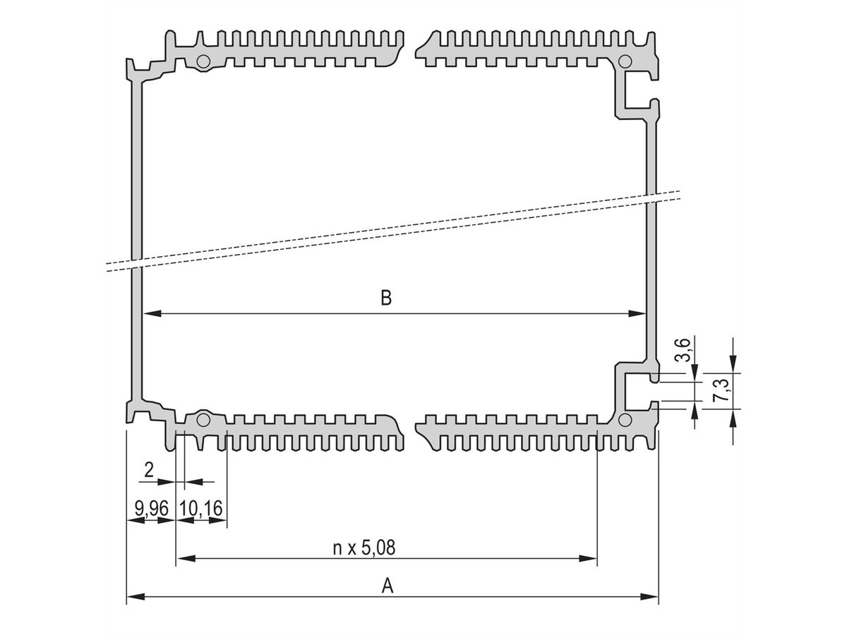 SCHROFF HF-Tubus - HF-TUBUS 3HE 28TE 1 METER