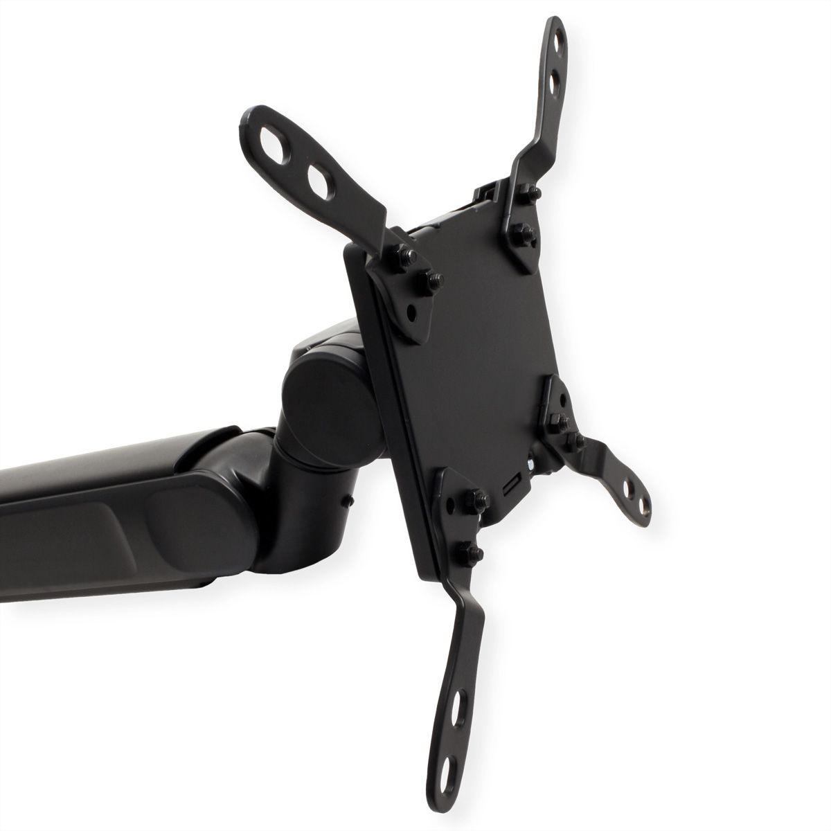 ROLINE Schwerlast-LCD-Arm, Trägerstange, 4 Gelenke, Tischmontage, bis 27 kg, schwarz