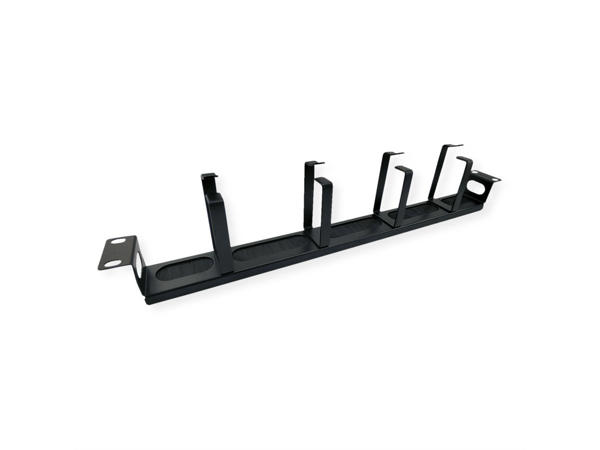 VALUE 19"-Frontplatte, 4 Ösen Typ G, Kabeldurchführung (Bürste), schwarz