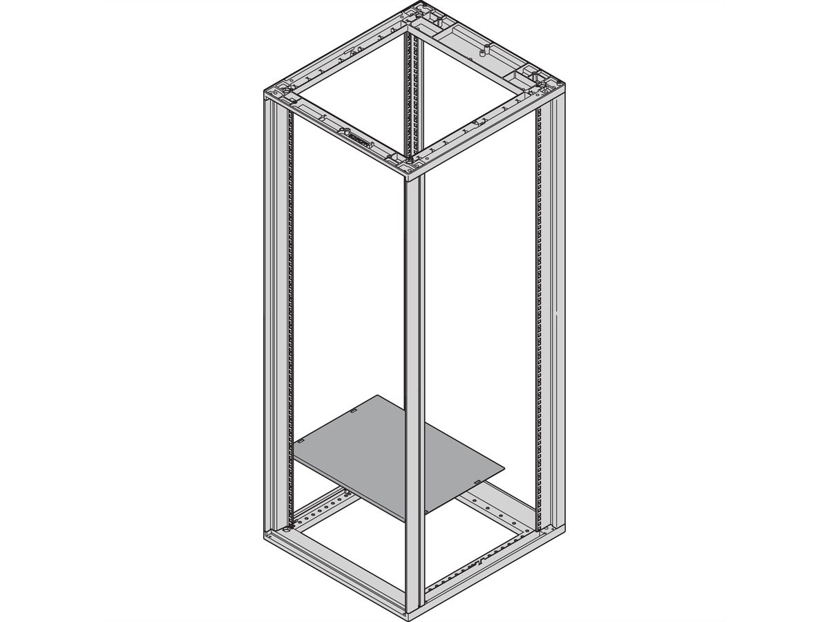 SCHROFF BOD.BLECH 553B 800T RAL7021, Novastar-Bodenblech, mehrteilig