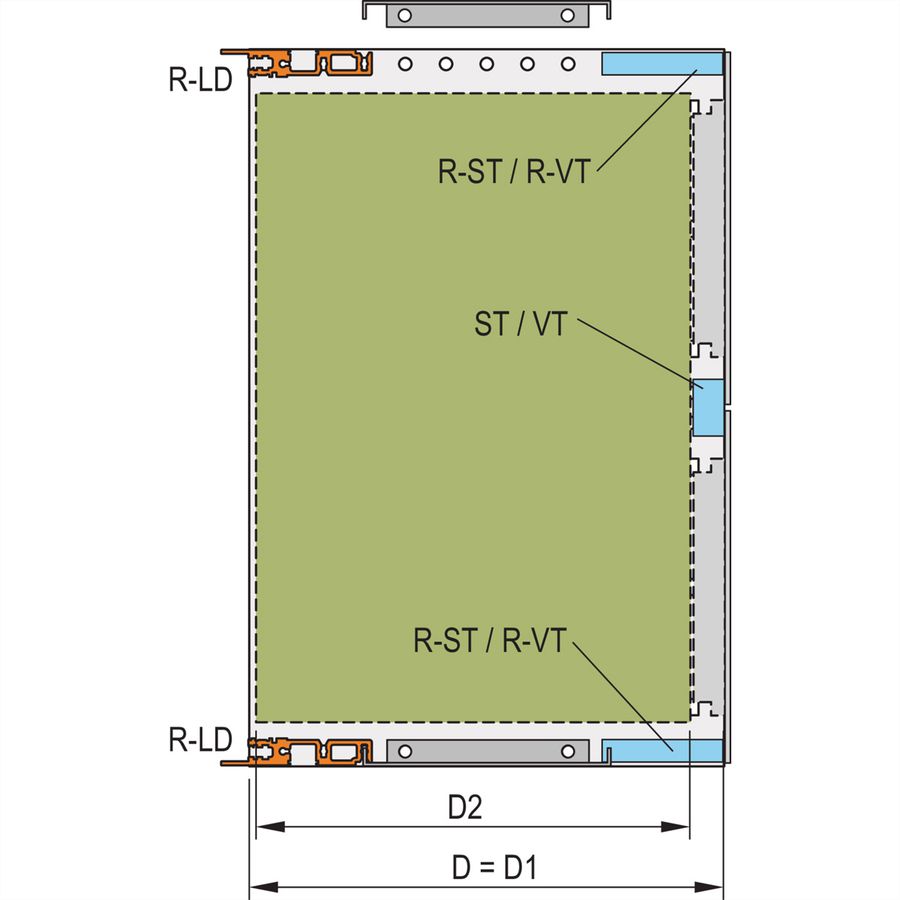 SCHROFF SEITENWD.R 6HE 175T (2ST)