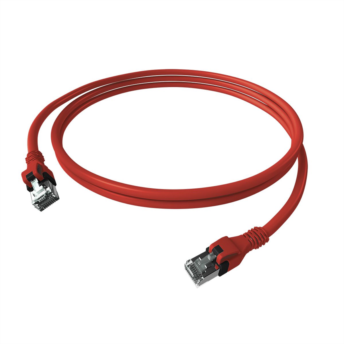 EasyLan DualBoot PushPull IP20 Patchkabel, Cat.6A (Class EA), S/FTP, rot, 1 m