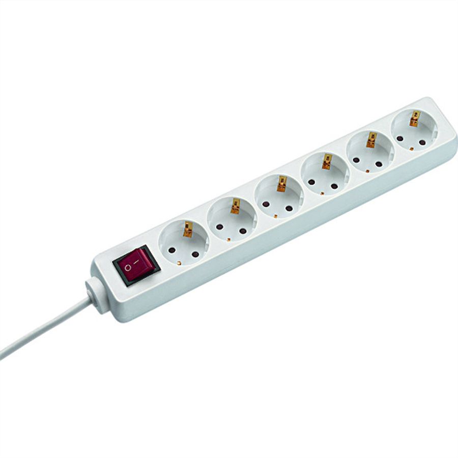 BACHMANN SELLY Steckdosenleiste 6x Schutzkontakt, Schalter, weiß, 1,5 m