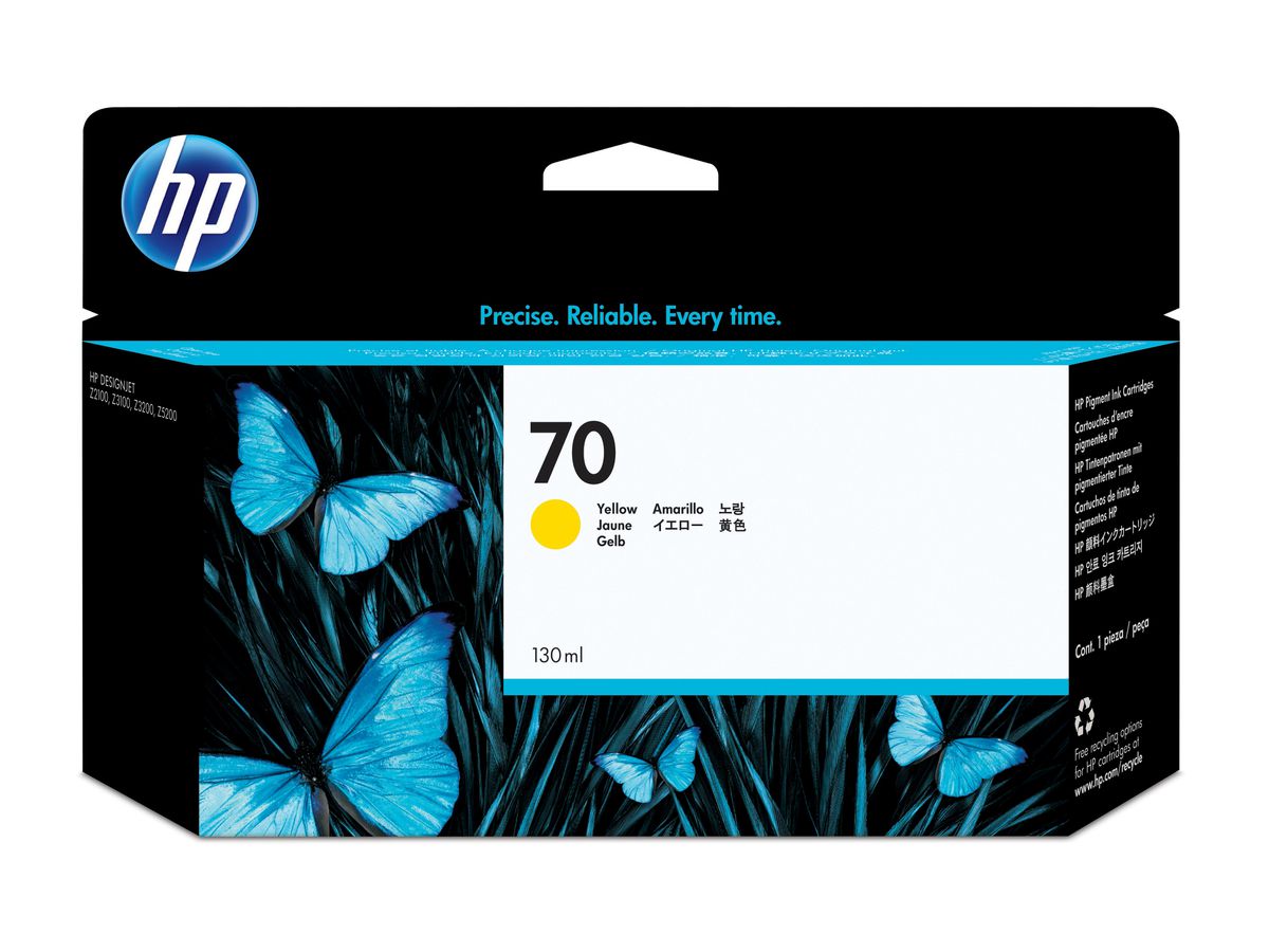HP 70 Gelb DesignJet Druckerpatrone, 130 ml