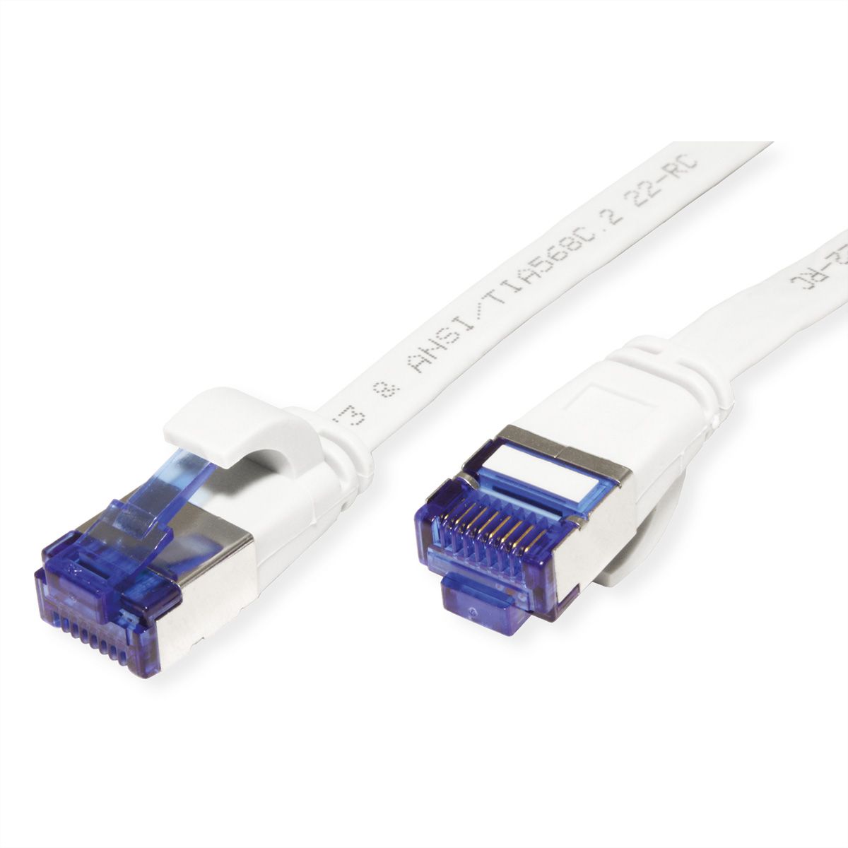 VALUE Patchkabel Cat.6A (Class EA) FTP, extra-flach, weiß, 0,5 m