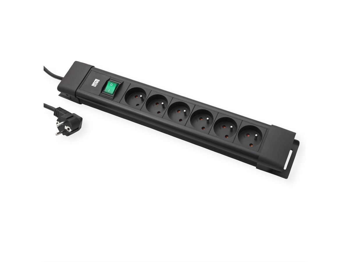 BACHMANN CONNECTUS 6xUTE, 1xSchalter 2,0m CEE7/7 Schwarz