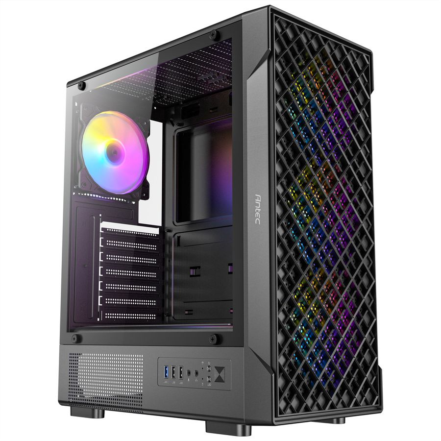 ANTEC VX-320 ARGB ATX, Micro-ATX, ITX Mid Tower Gaming PC Gehäuse, schwarz