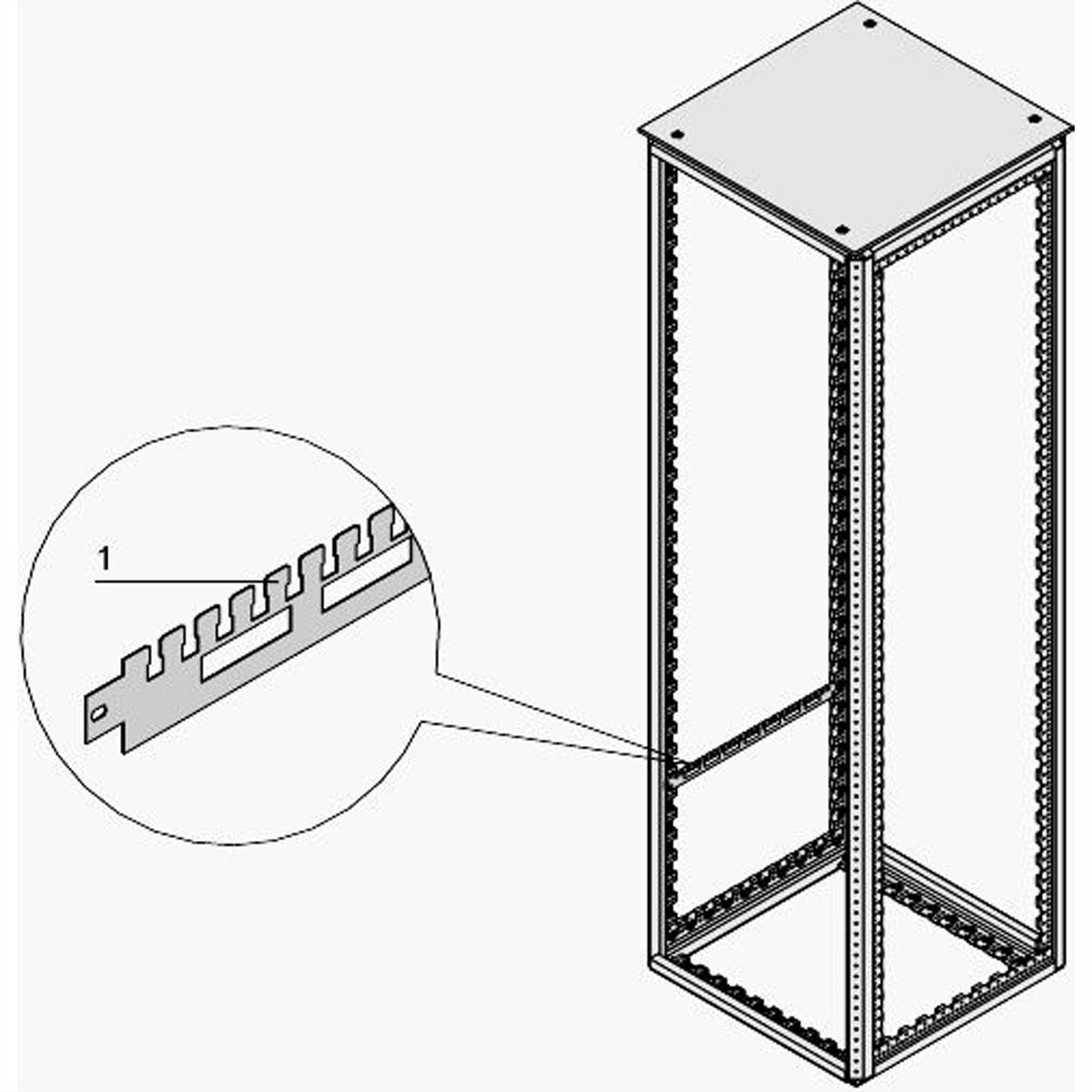 SCHROFF Kabelabfangschiene für die Schranktiefe - KABELABFANGSCHIENE 1000T(2X)