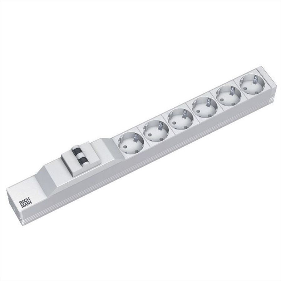 BACHMANN 19" Steckdosenleiste 6xSchutzkontakt 1x Leitungsschutzschalter, 2 m
