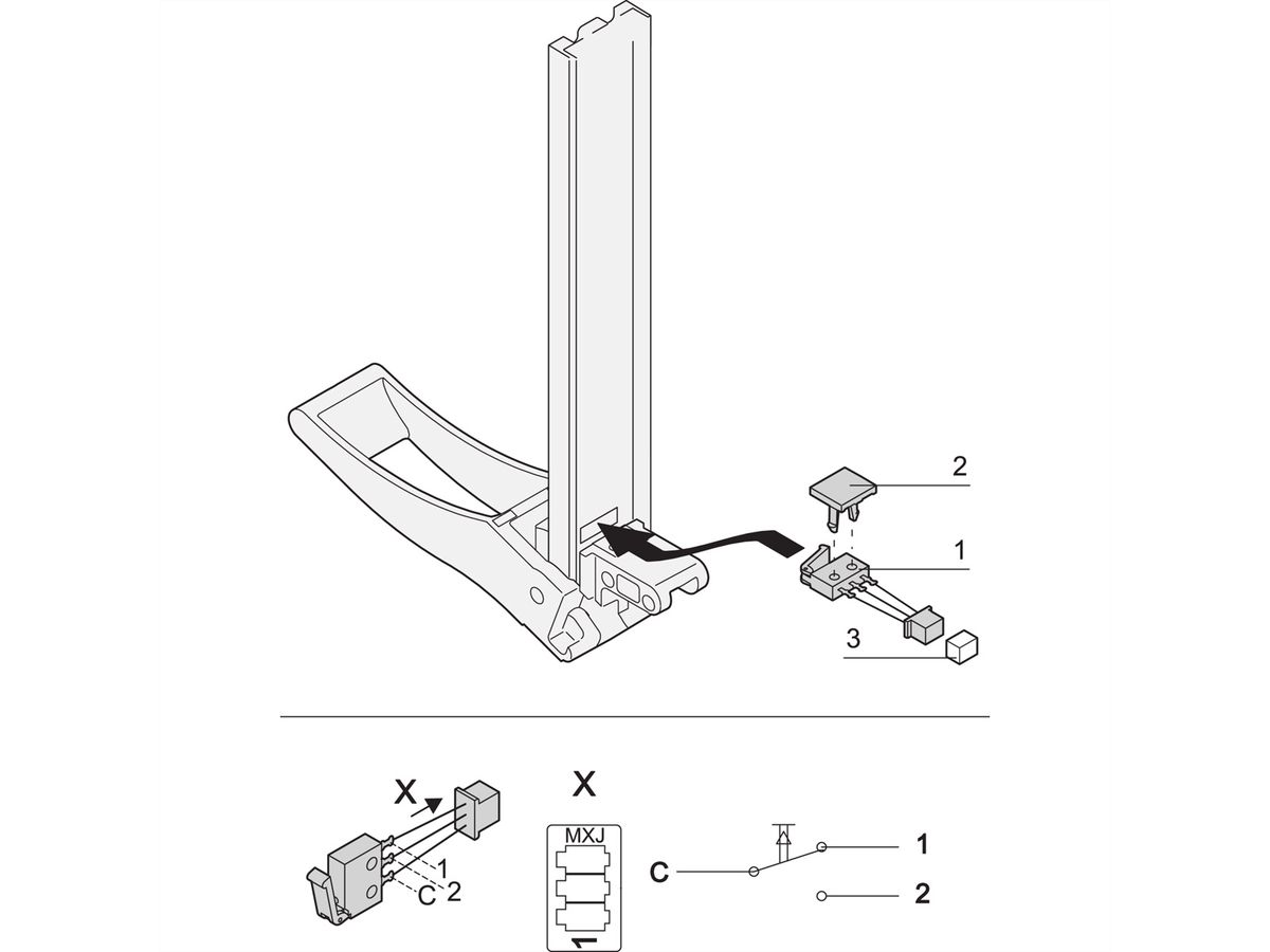 SCHROFF Mikroschalter für XL-Ein-/Aushebegriff - MIKROSCHALT.M. KABEL XL 10ST
