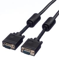 STANDARD SVGA Kabel HD15 + Ferrit, ST - ST, schwarz, 10 m