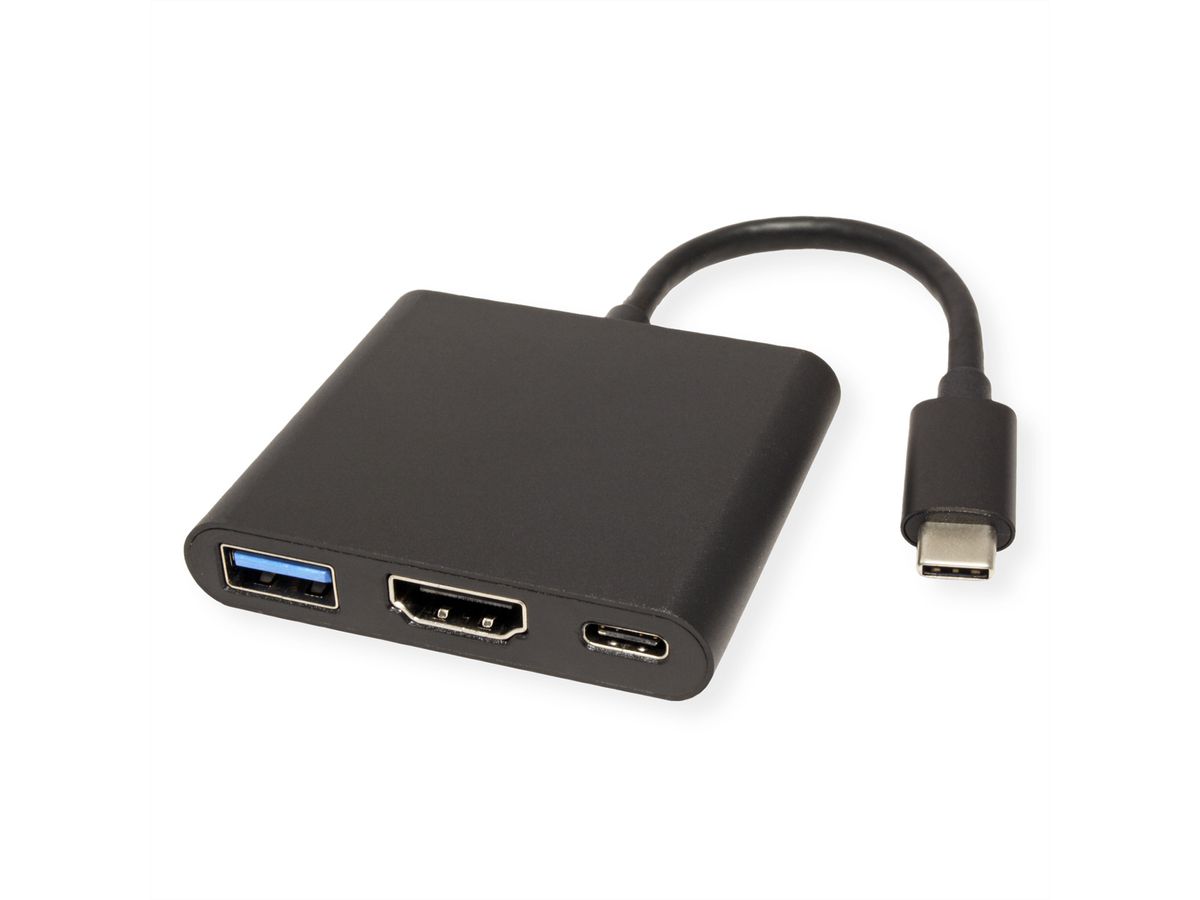 VALUE Display Adapter USB Typ C - HDMI + USB 3.2 Gen 1 A + Typ C PD