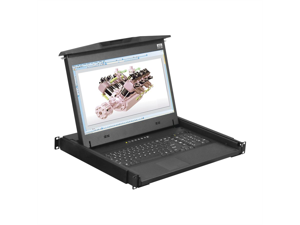 SCHROFF MONITOR/TASTAT.EINSCHUB 1HE DE SHORT