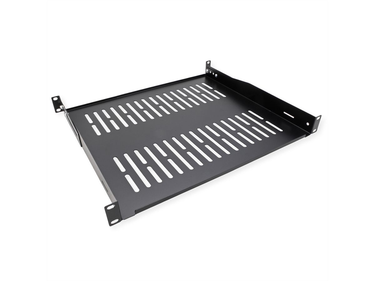 VALUE 19-Zoll-Geräteträger 1 HE, T: 400mm, max. 25 kg, U-Form, schwarz