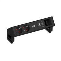 BACHMANN DESK2 2x Schutzkontakt 1x USB-Charger 1x ABD, schwarz
