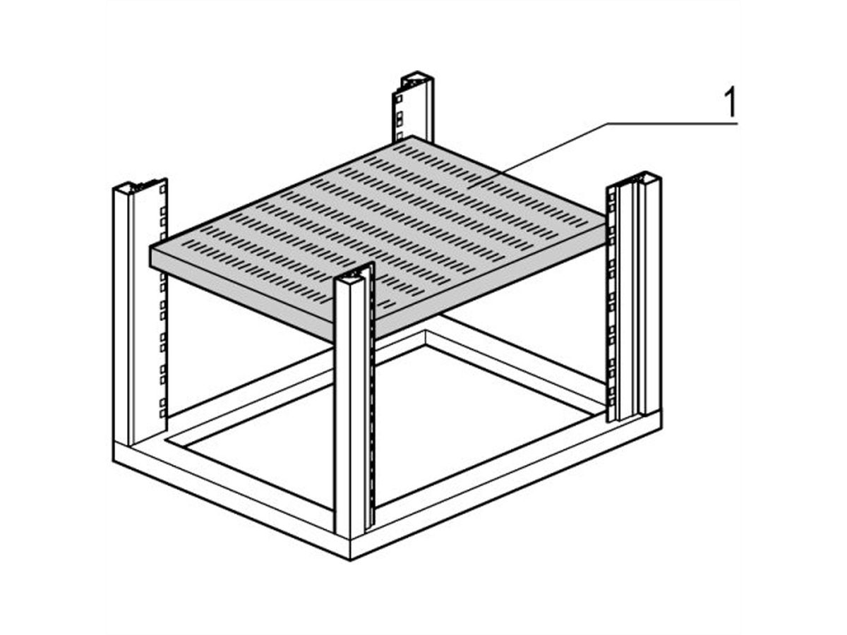 SCHROFF Fachboden stationär (Universal eurorack) - FACHB.UNI.STAT.800B600T 7021
